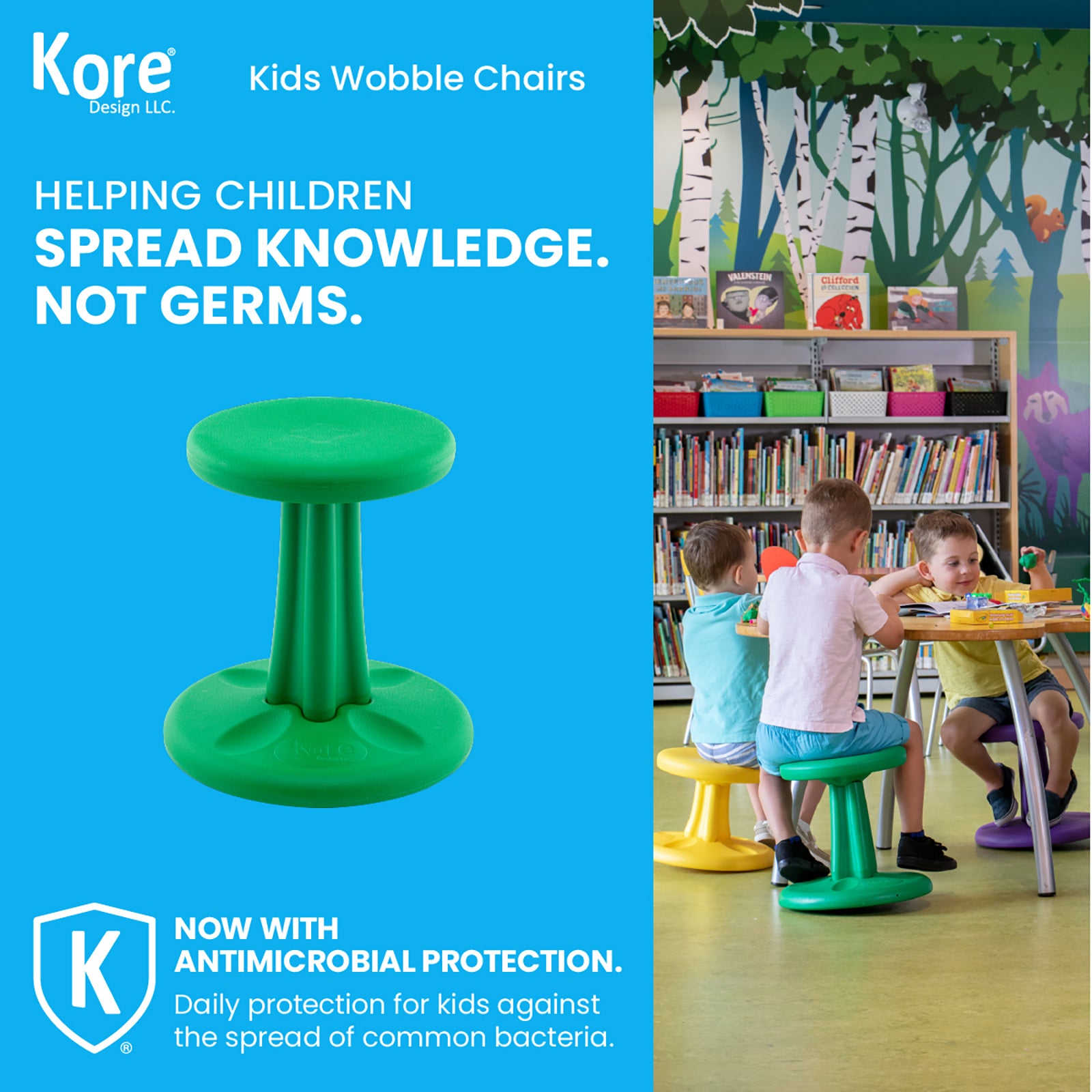 Pre-Teen Wobble Chair 18.7", Green