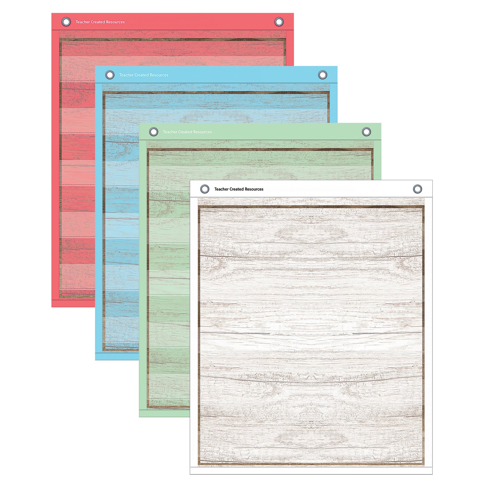 Painted Wood Magnetic Mini Pocket Charts (14" x 17")
