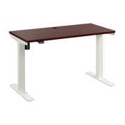 Bush Business Furniture Move 40 Series 48W x 24D Electric Height Adjustable Standing Desk in Hansen Cherry with White Base - 47.6" Width x 23.35" Depth x 28.17" Height