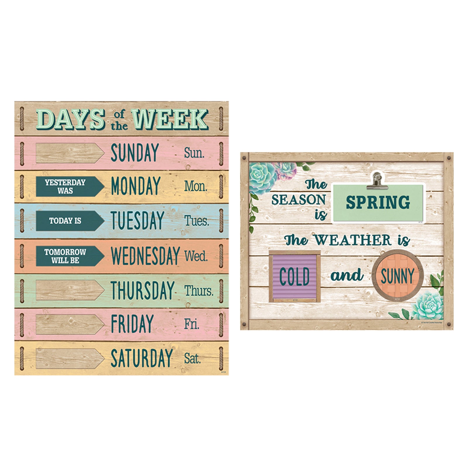 Rustic Bloom Calendar Bulletin Board