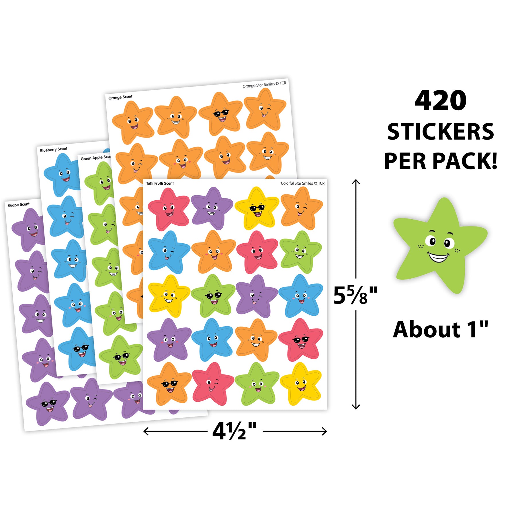 Colorful Star Smiles Smelly Stickers Variety Pack