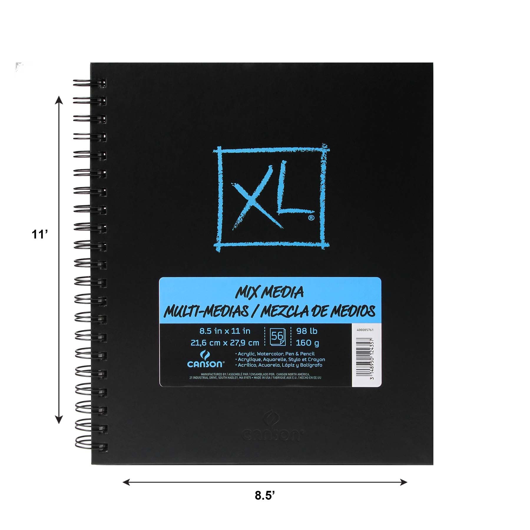 XL Series Mixed Media Art Book, Side Wire Binding, 60 Sheet, 8.5x11 inch, 1 Count