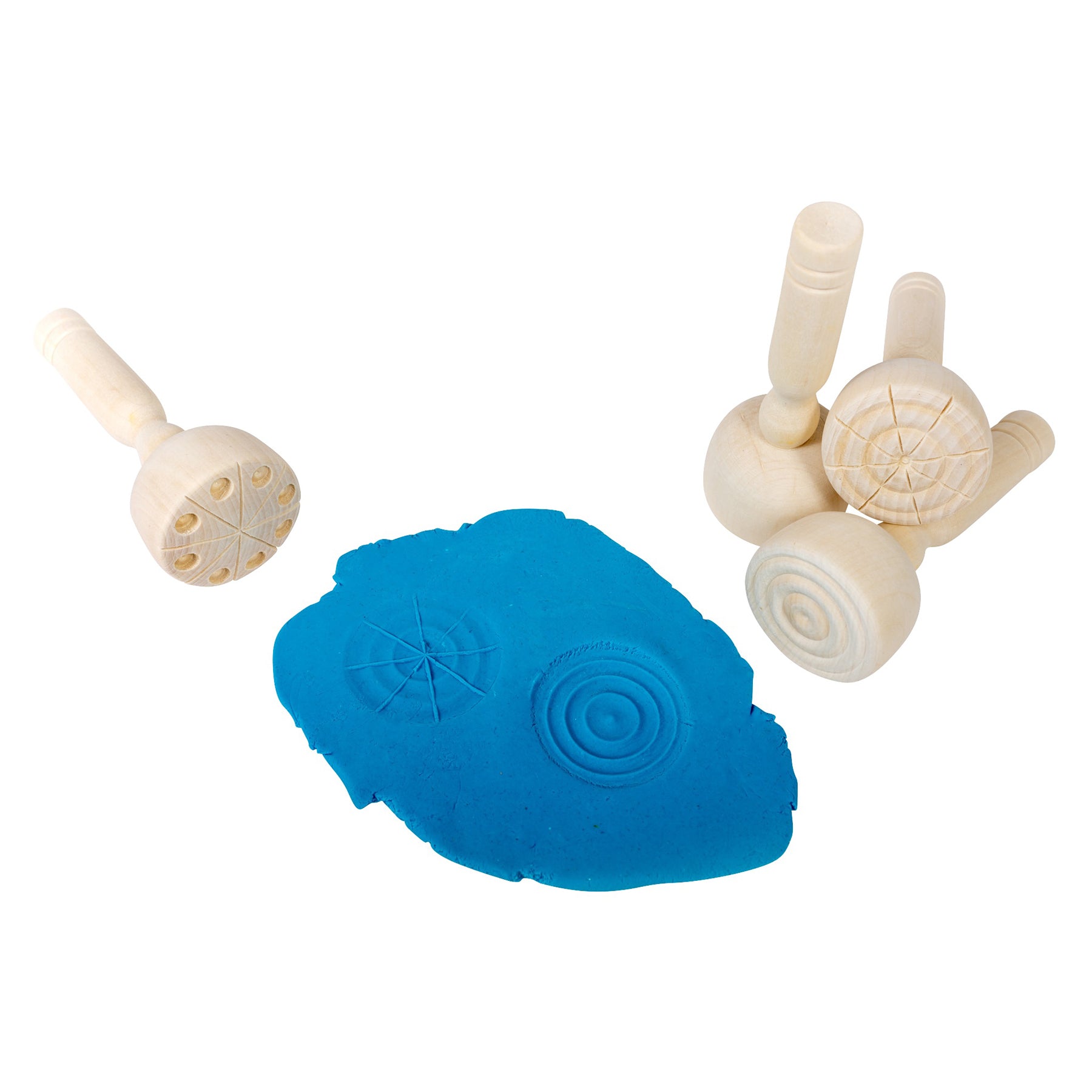 Wooden Dough Stampers, 4 Per Set, 3 Sets