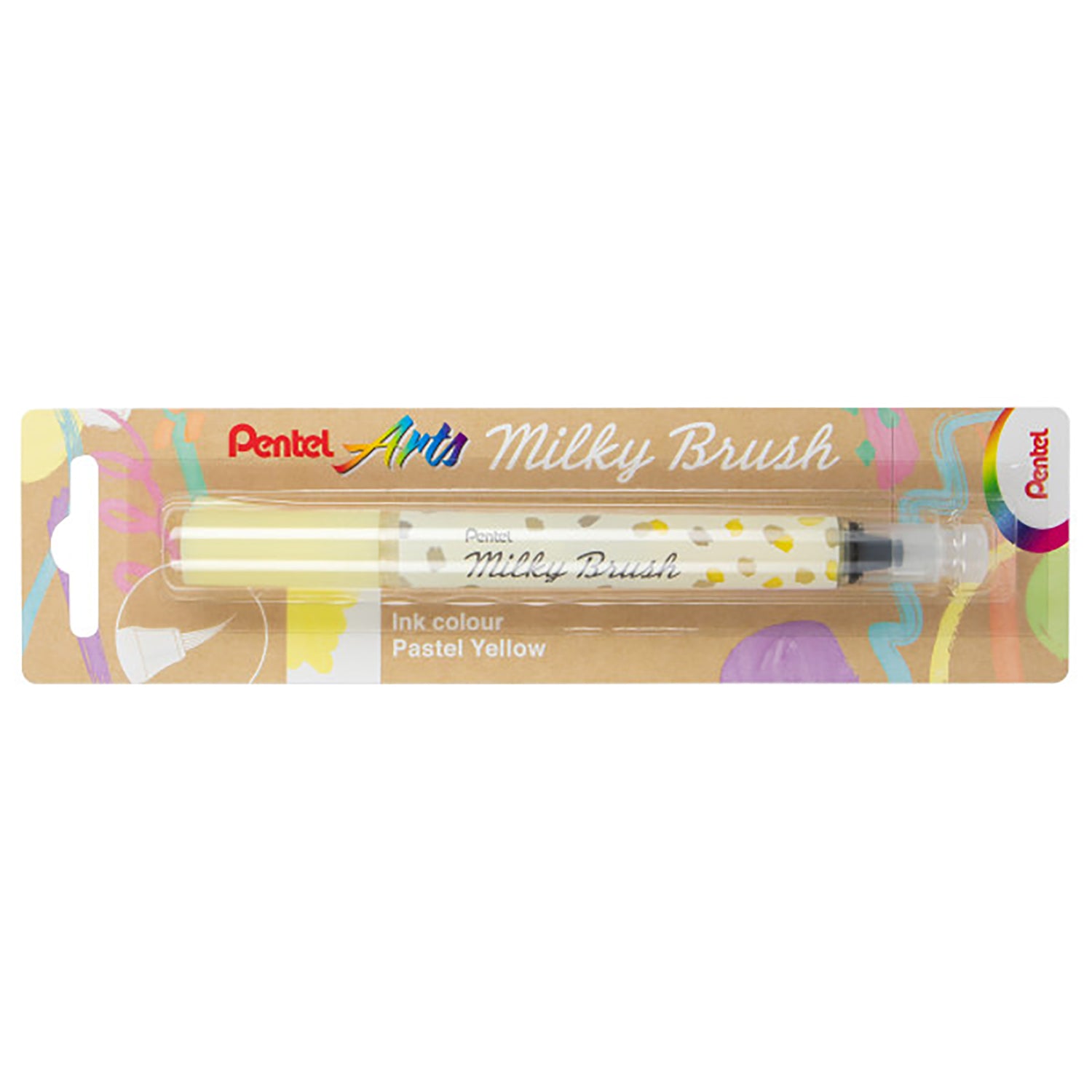 Milky Brush Pen, Pastel Yellow Ink, 1-Pack