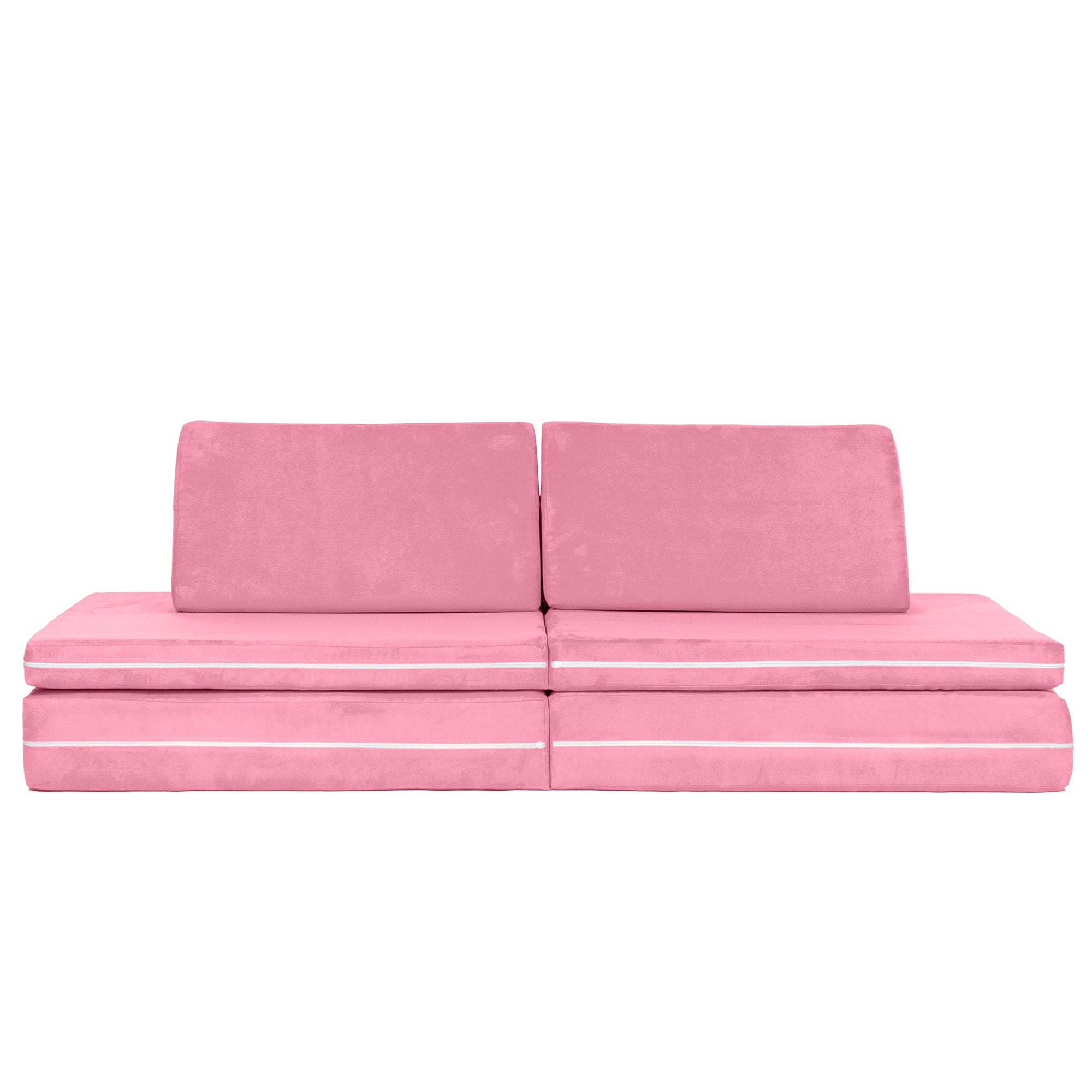 Jaxx Tybee Large Outdoor Lounge w/ Bolster and Ottoman - Sunbrella Petal