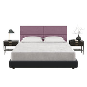 Jaxx Panelist Modern Padded Headboard – Set of 4 Wall Mounted Panels - Queen, Plum Microvelvet