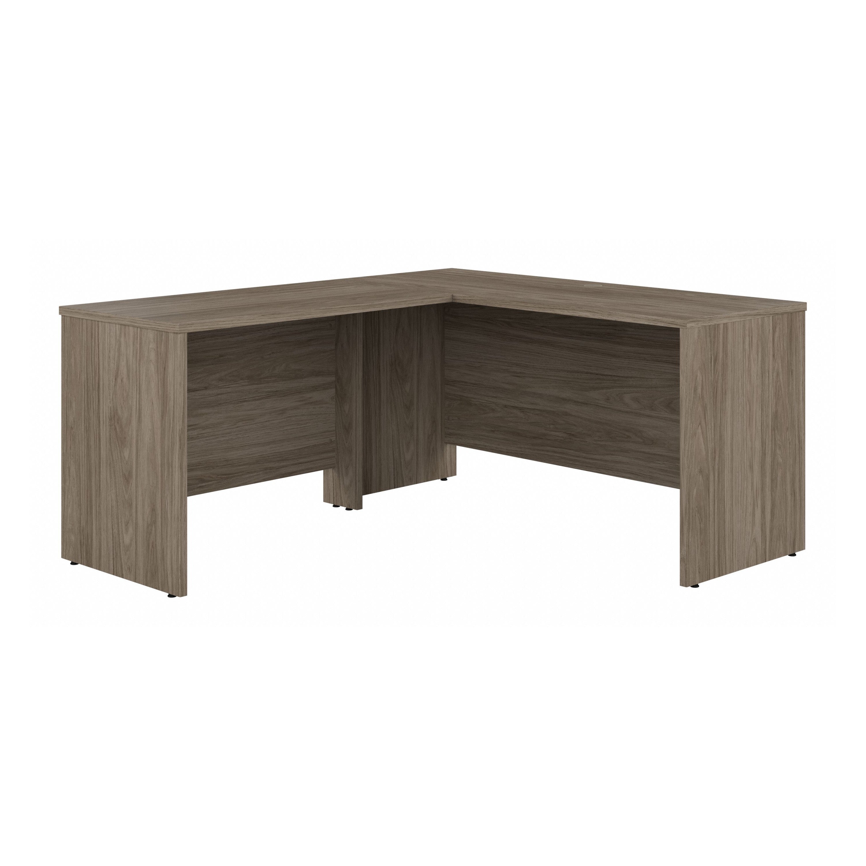 Bush Business Furniture Studio C 60W x 24D L Shaped Desk with 42W Return in Modern Hickory - 59.45" Width x 65" Depth x 29.84" Height