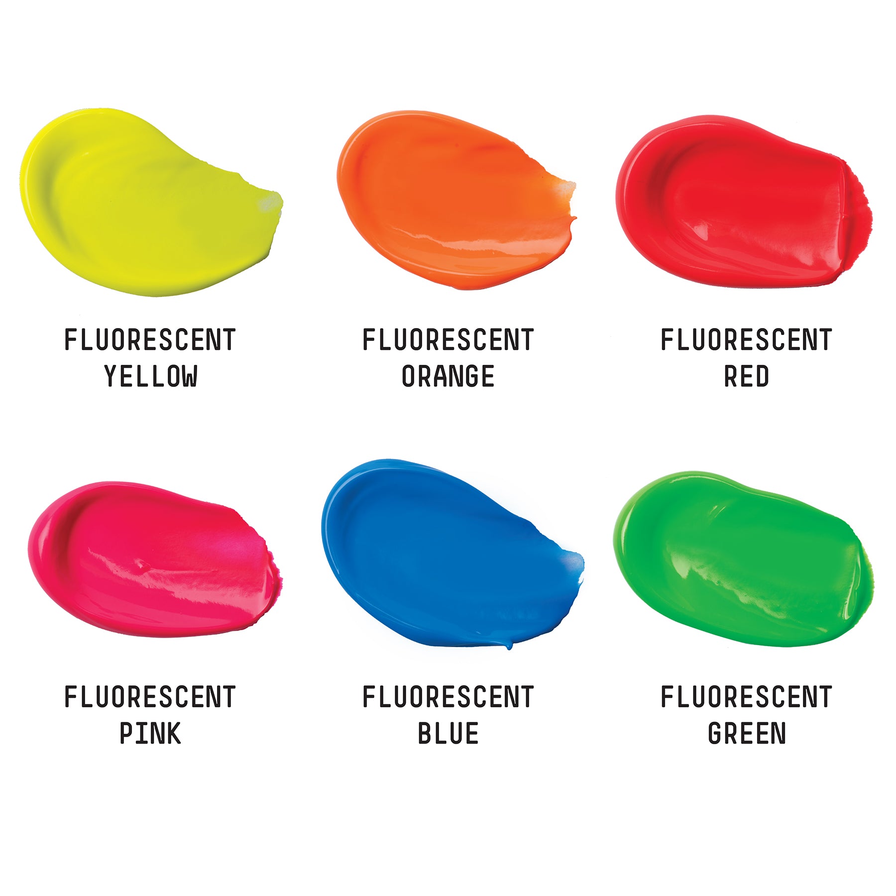 LQ BASICS Acrylic Color 6 x 118ml Tube Set - Fluorescents