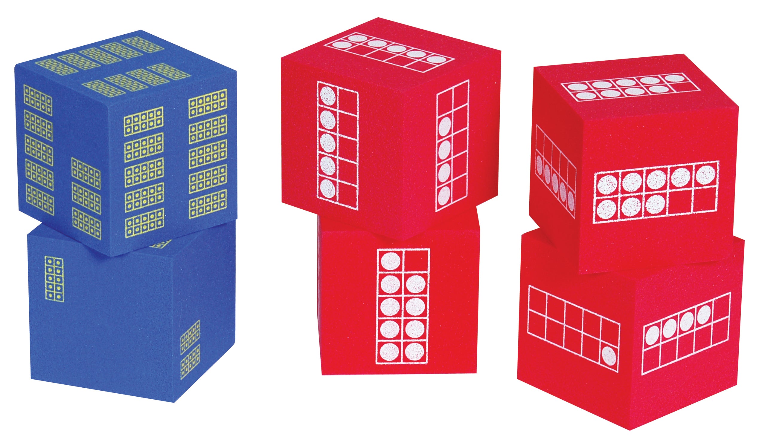 Ten Frame Foam Dice- Set of 6