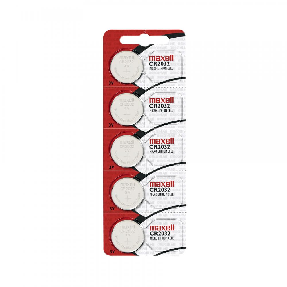 Maxell 2032 Micro Lithium 3V Coin Battery, Sold in strips of 5 only
