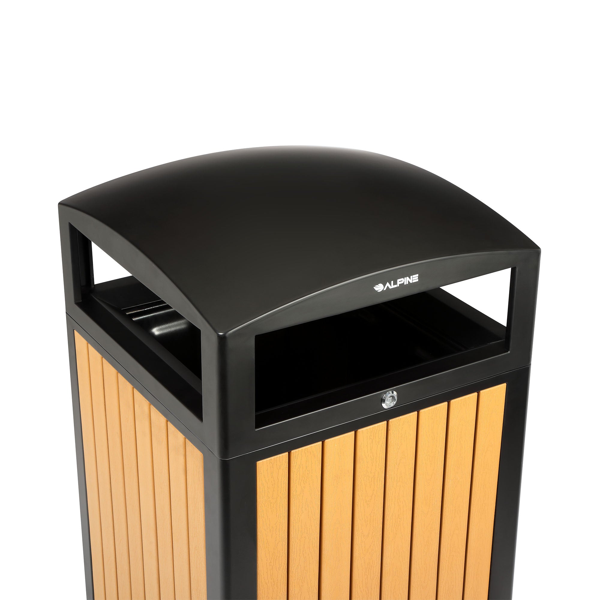 40-Gallon Outdoor Trash Container with Slatted Recycled Plastic Panels - Cedar