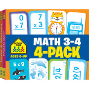 Math 3-4 Flash Card, 4-Pack