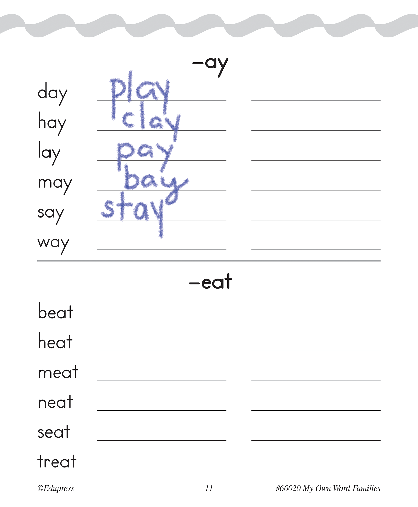 My Own Books™: My Word Families Book