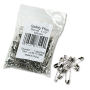 Charles Leonard Safety Pins - 1.5" Length - Rust Resistant - Silver - Steel - 1 Pack