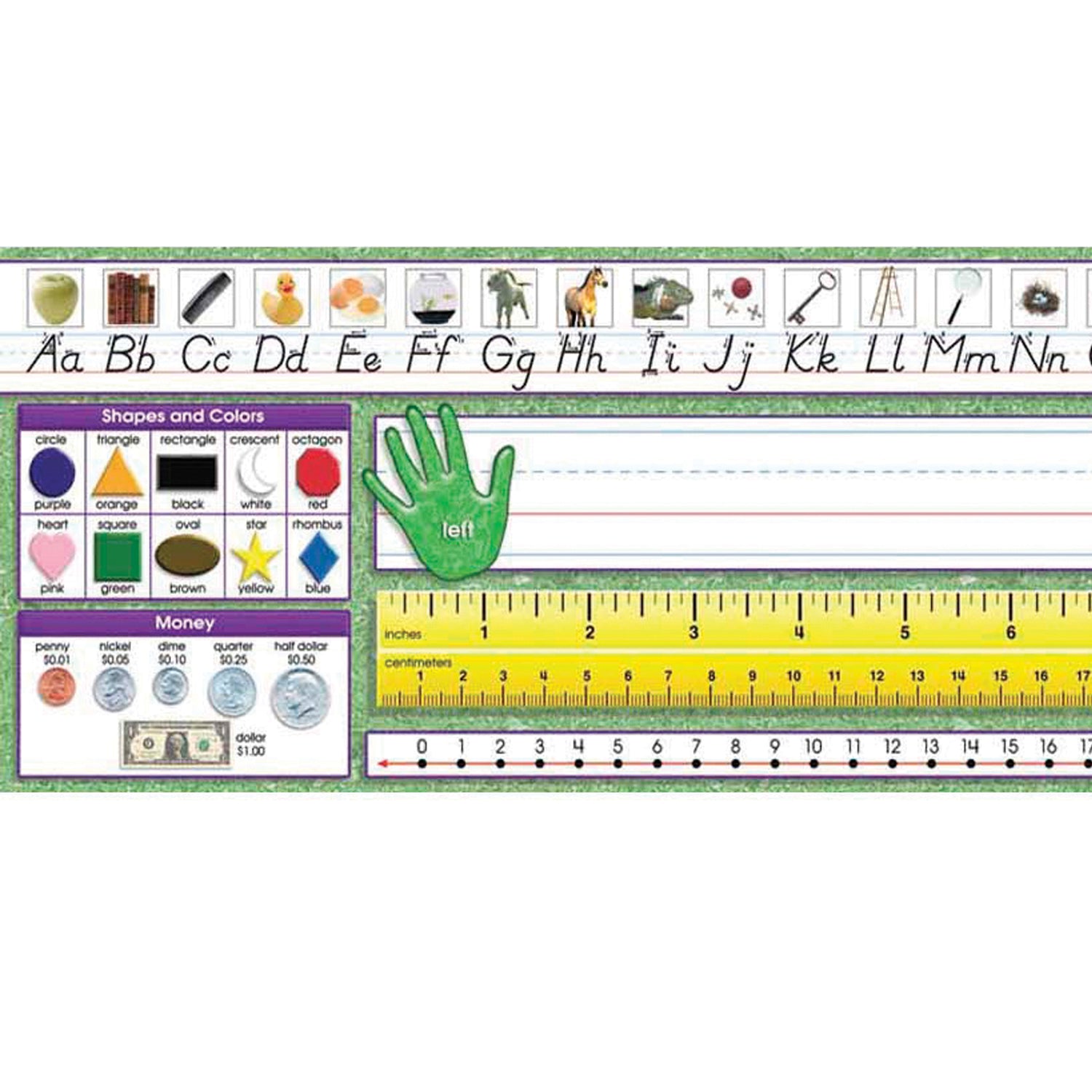 Modern Manuscript Primary Desk Plates, 19" x 5", Pack of 36