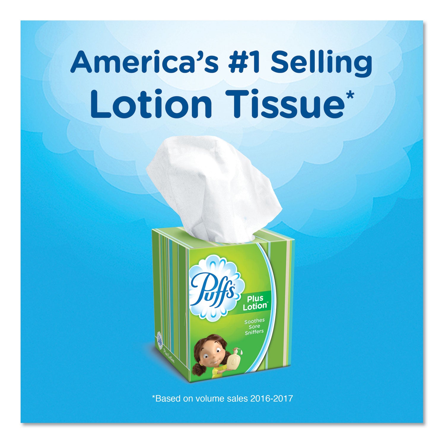 Puffs Plus Lotion Facial Tissues - 2 Ply - WhiteBox - 56/Box - 6 / Carton