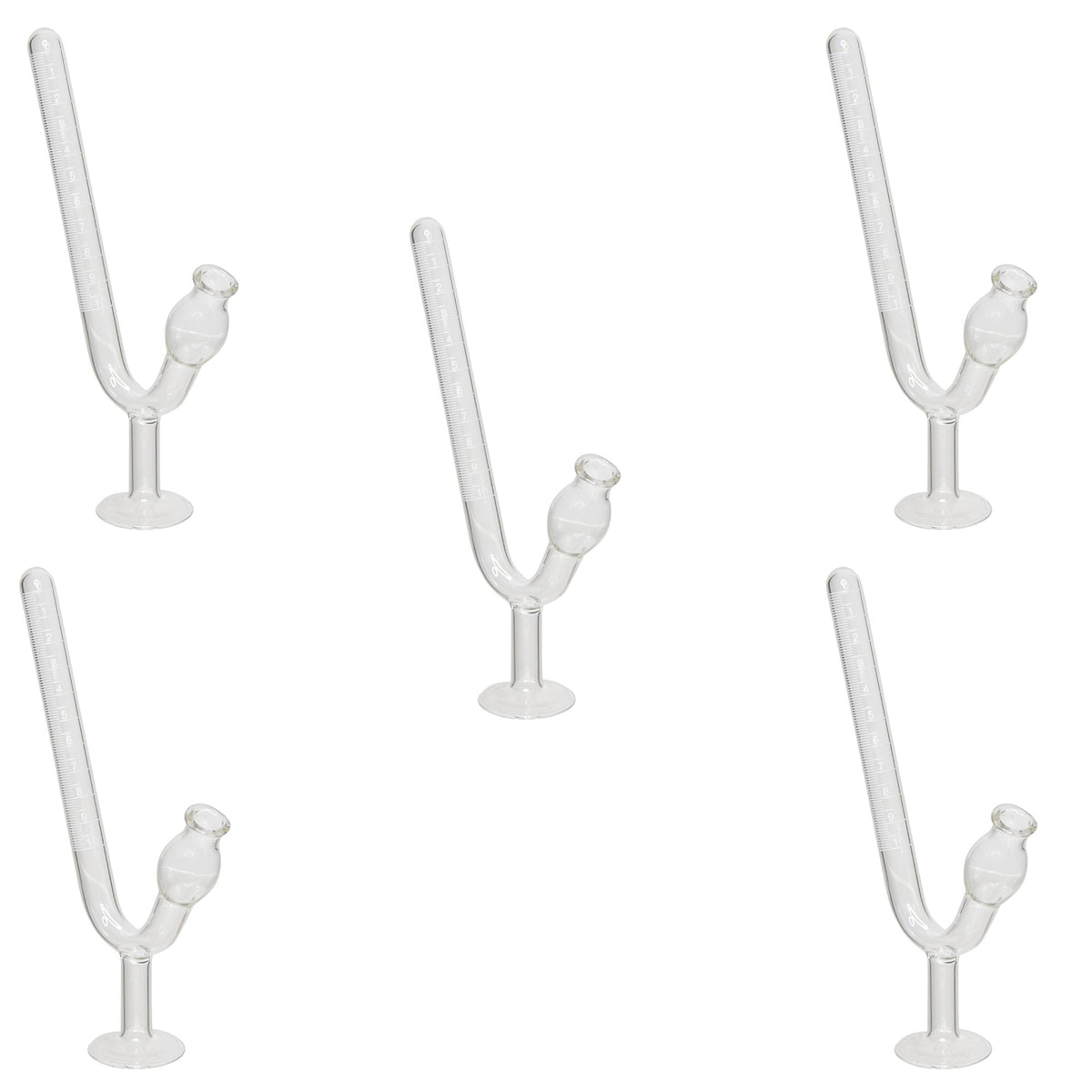 Fermentation Tube, Borosilicate Glass, Graduated, 10ml, with Base, Pack of 5