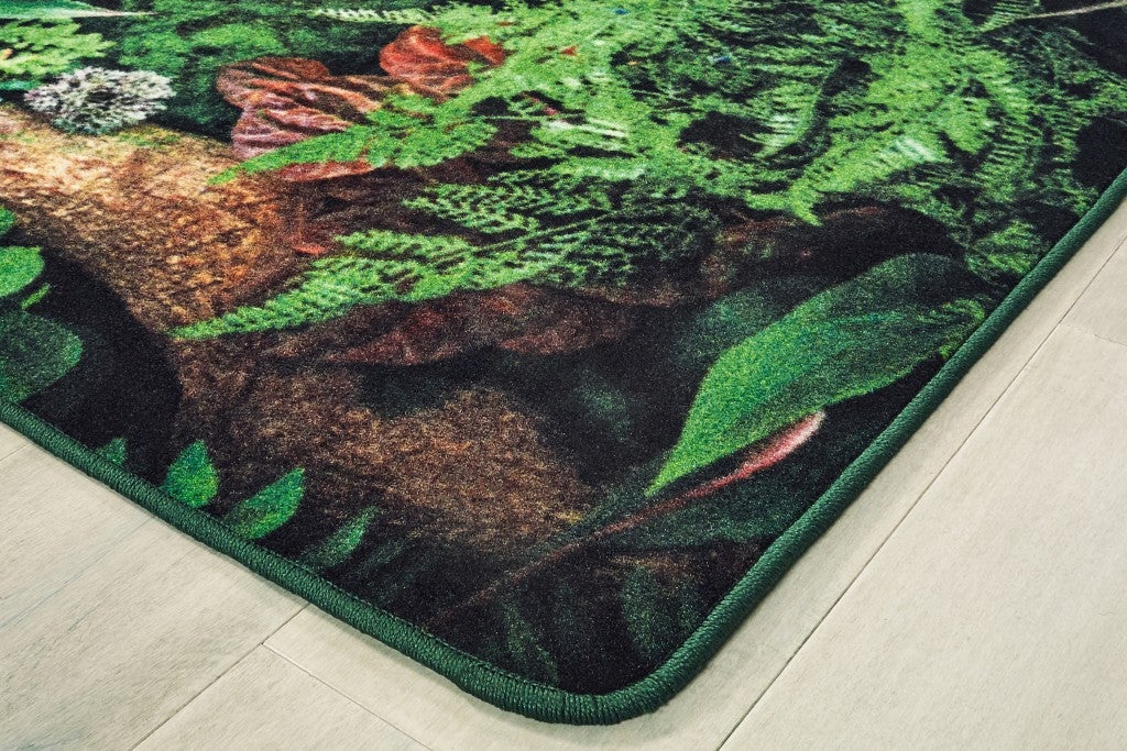Real Jungle Floor Rug - 3ft x 5ft - Rectangle - Green