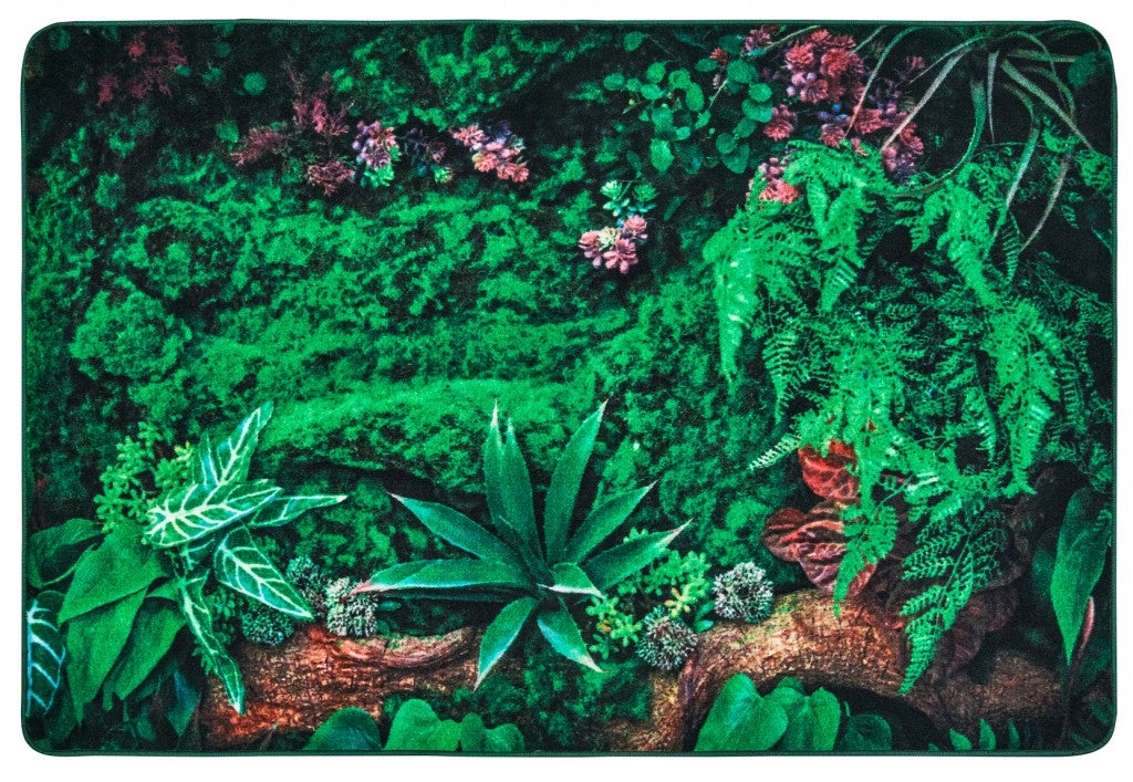 Real Jungle Floor Rug - 6ft x 9ft - Rectangle - Green