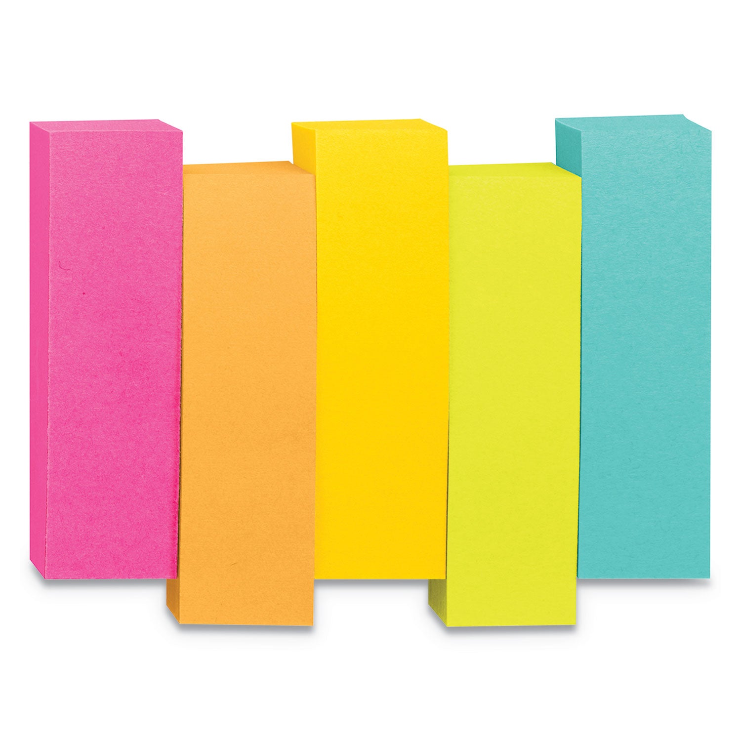 Post-it&reg; Page Markers - 1/2" Flag/Note Width x 2" Flag/Note Length - Rectangle - 100 Sheets per Pad - Unruled - Bright Assorted - Paper - Removable, Self-adhesive - 1 Pack