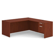 OfficeSource OS Laminate Collection Single 3/4 Pedestal ''L'' Desk - 71'' x 30'' - Cherry