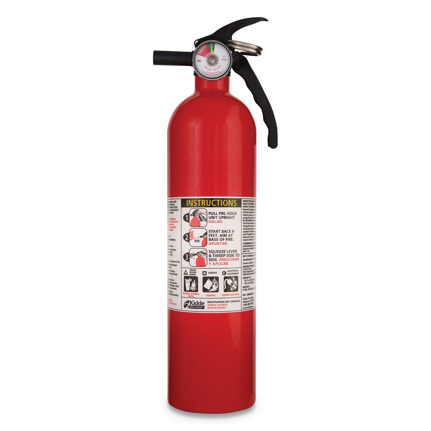 Full Home Fire Extinguisher, 1-A, 10-B:C, 2.5 lb