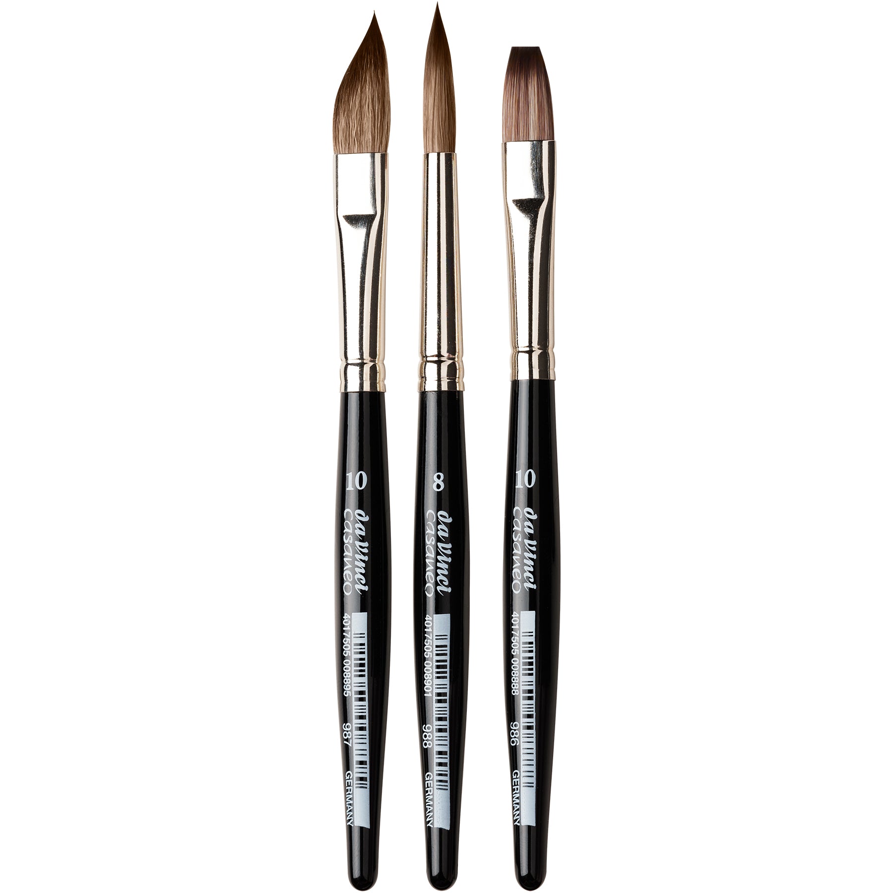 CASANEO XS Travel, Synthetic, Watercolor, Series 5392, 3 Brush Set