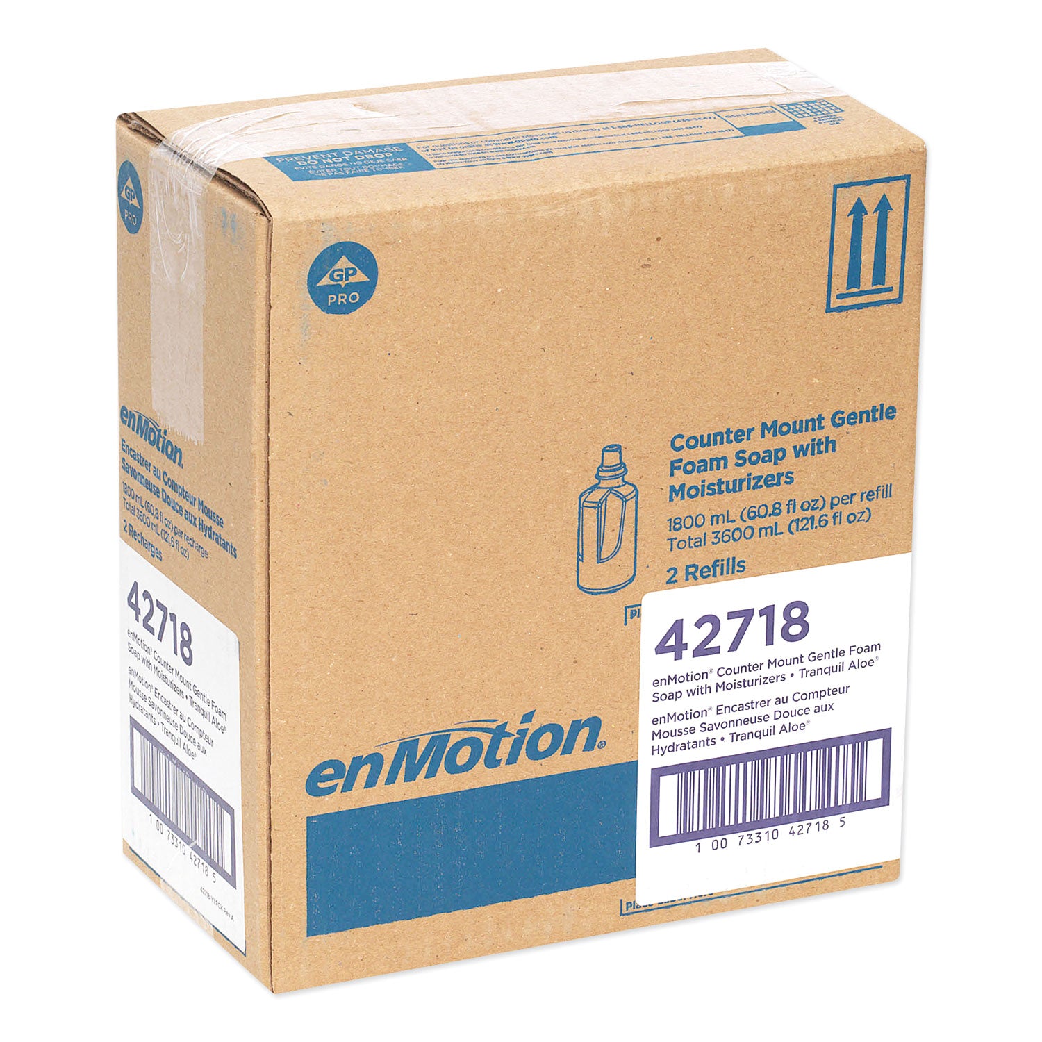 enMotion Gentle Foam Soap Refills, Tranquil Aloe Scent, 1.90 Quart Bottles, Green, Moisturizing, Rich Lather, pH Balanced, 2 per Carton