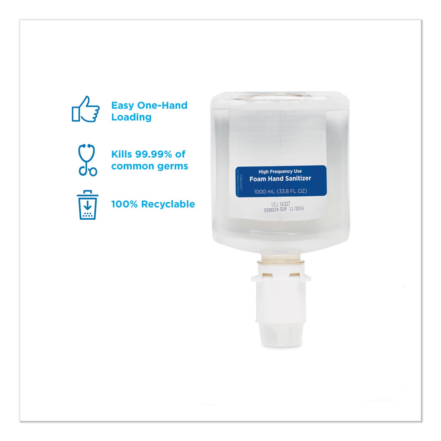 Gp Enmotion High-Frequency-Use Foam Sanitizer Dispenser Refill, Fragrance-Free, 1,000 Ml, Fragrance-Free, 2/carton