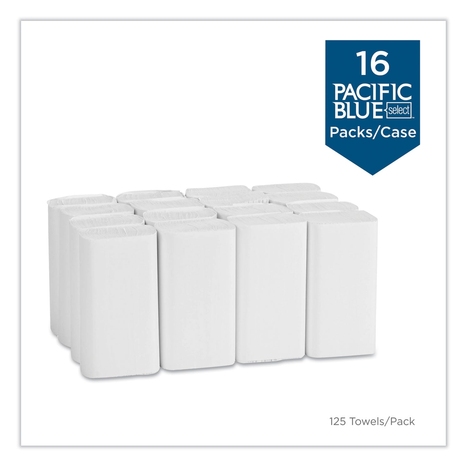 Pacific Blue Select Multifold Premium Paper Towels - 2 Ply - 9.50" Width x 9.25" Length - White - 125/Pack - 16 / Carton