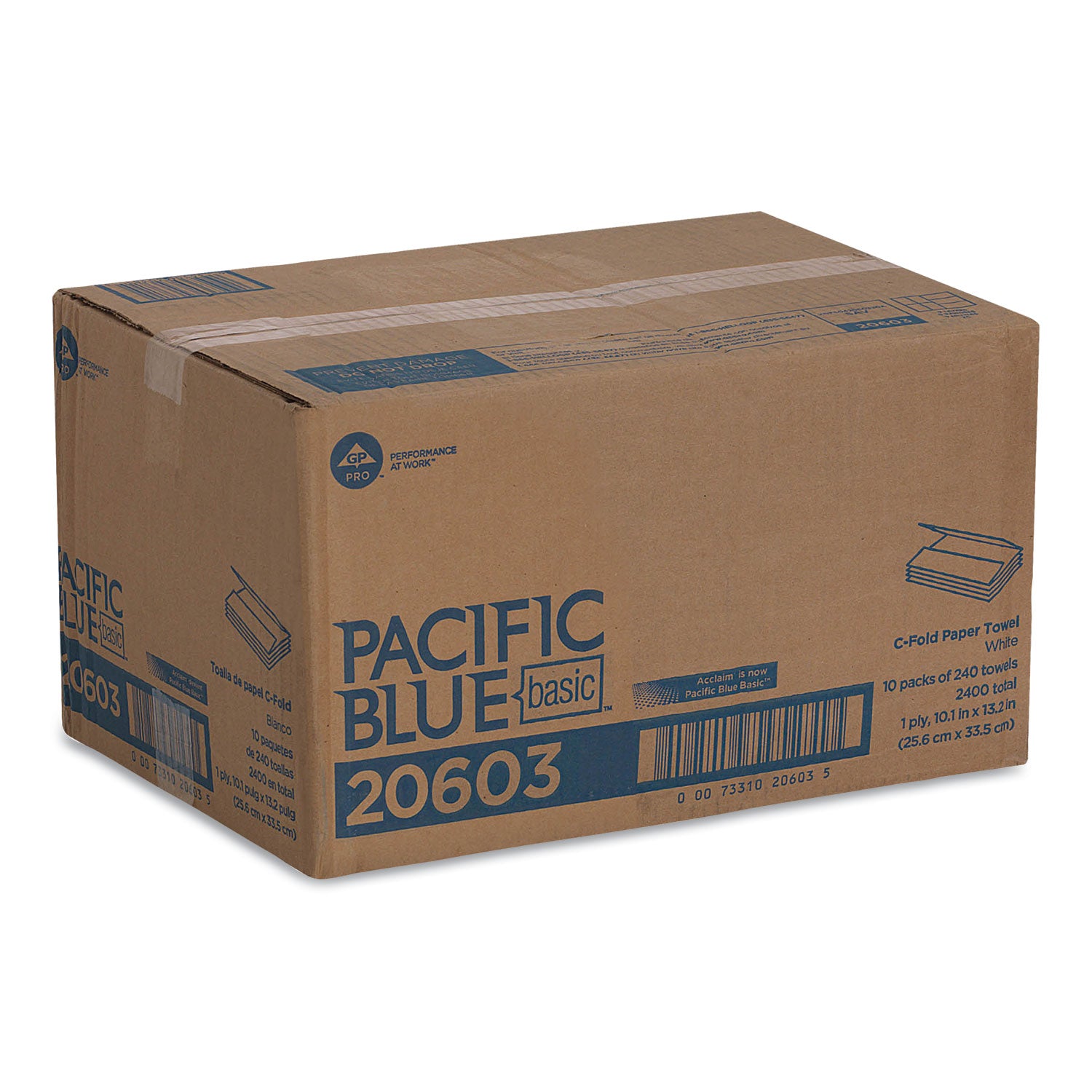 10.10" Width x 12.70" Length - White - 240/Pack - 10 / Carton