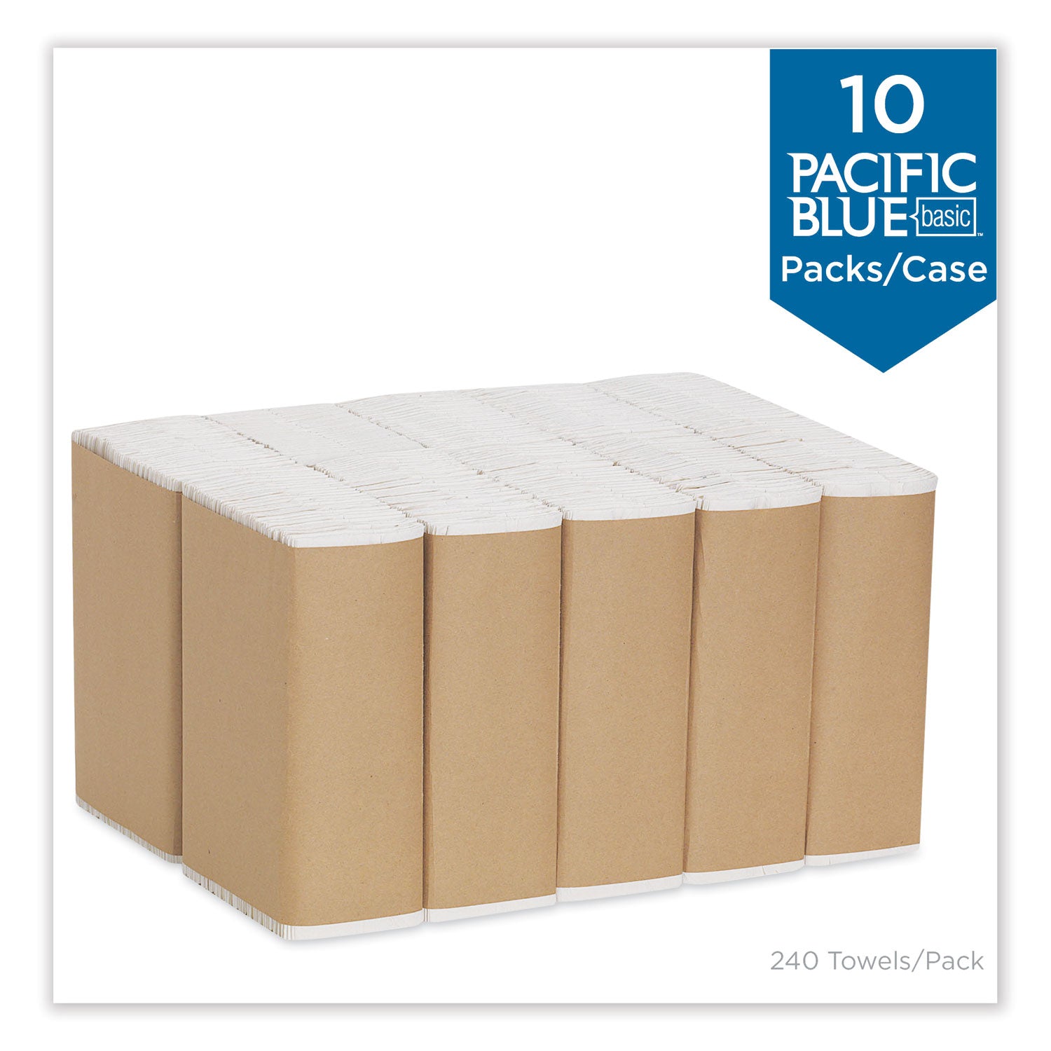 1 Ply - 10.10" Width x 12.70" Length - White - Fiber - 240/Pack - 10 / Carton