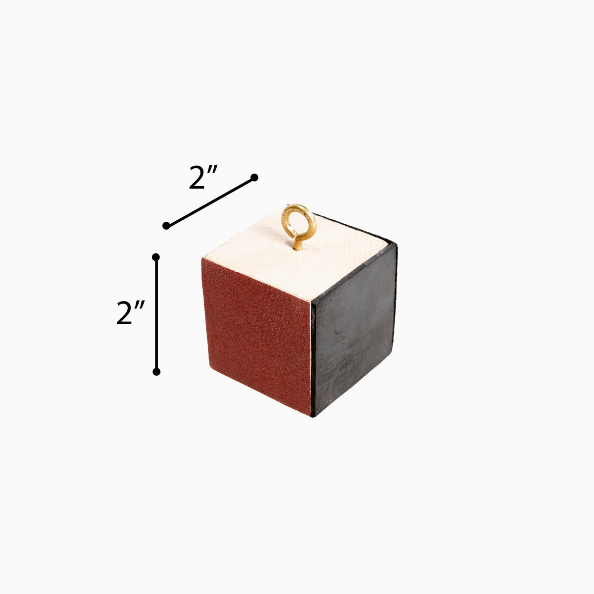 Friction Block, Wood, 5cm Square, with Hook, 4 Surfaces