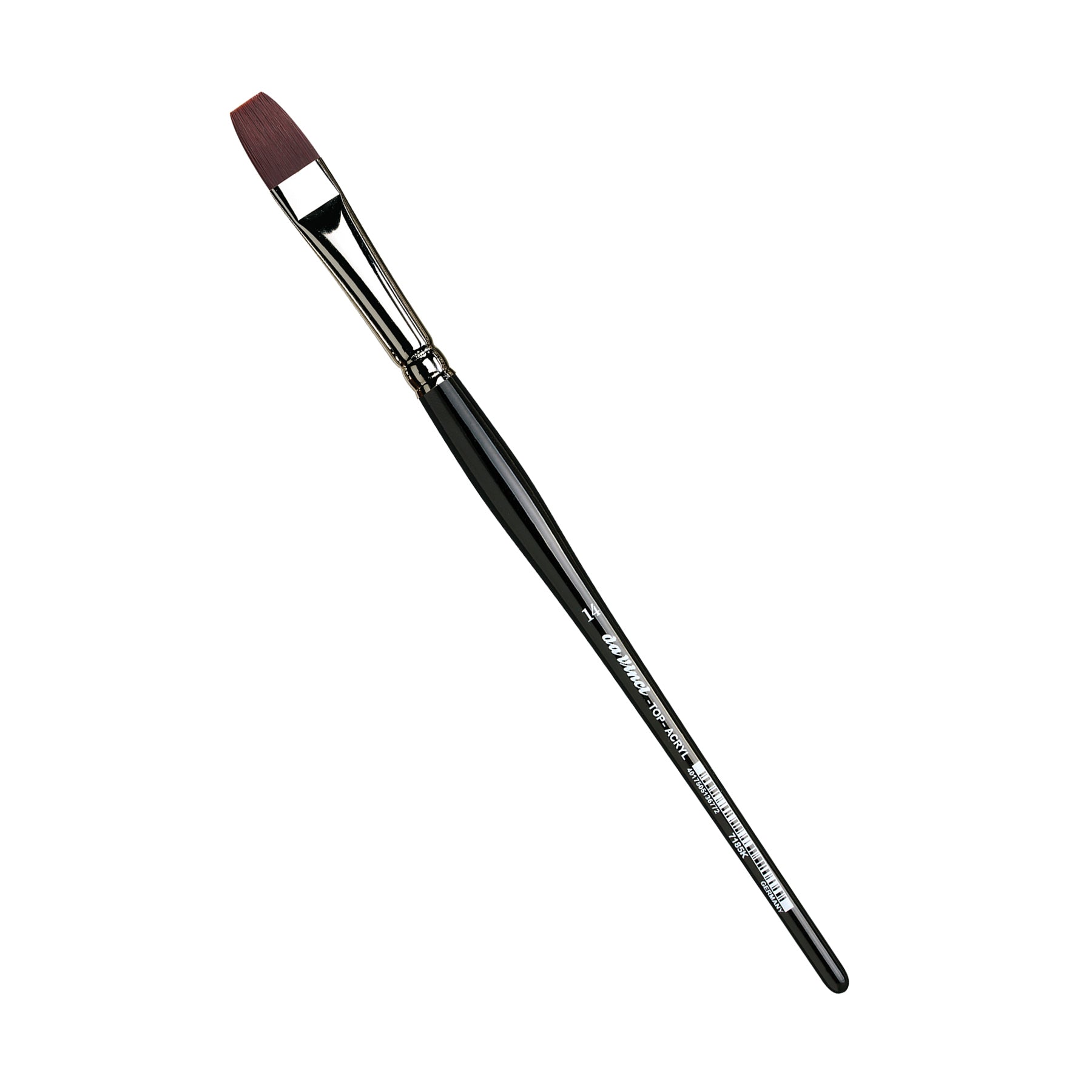 TOP-ACRYL Bright Red-Brown Brush, Synthetic, Acrylic & Oil, Flat, Series 7185K, Size 14