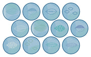Peaceful Spaces Leaf Seating  - 16in Circles Kit - Set of 12 - Blue