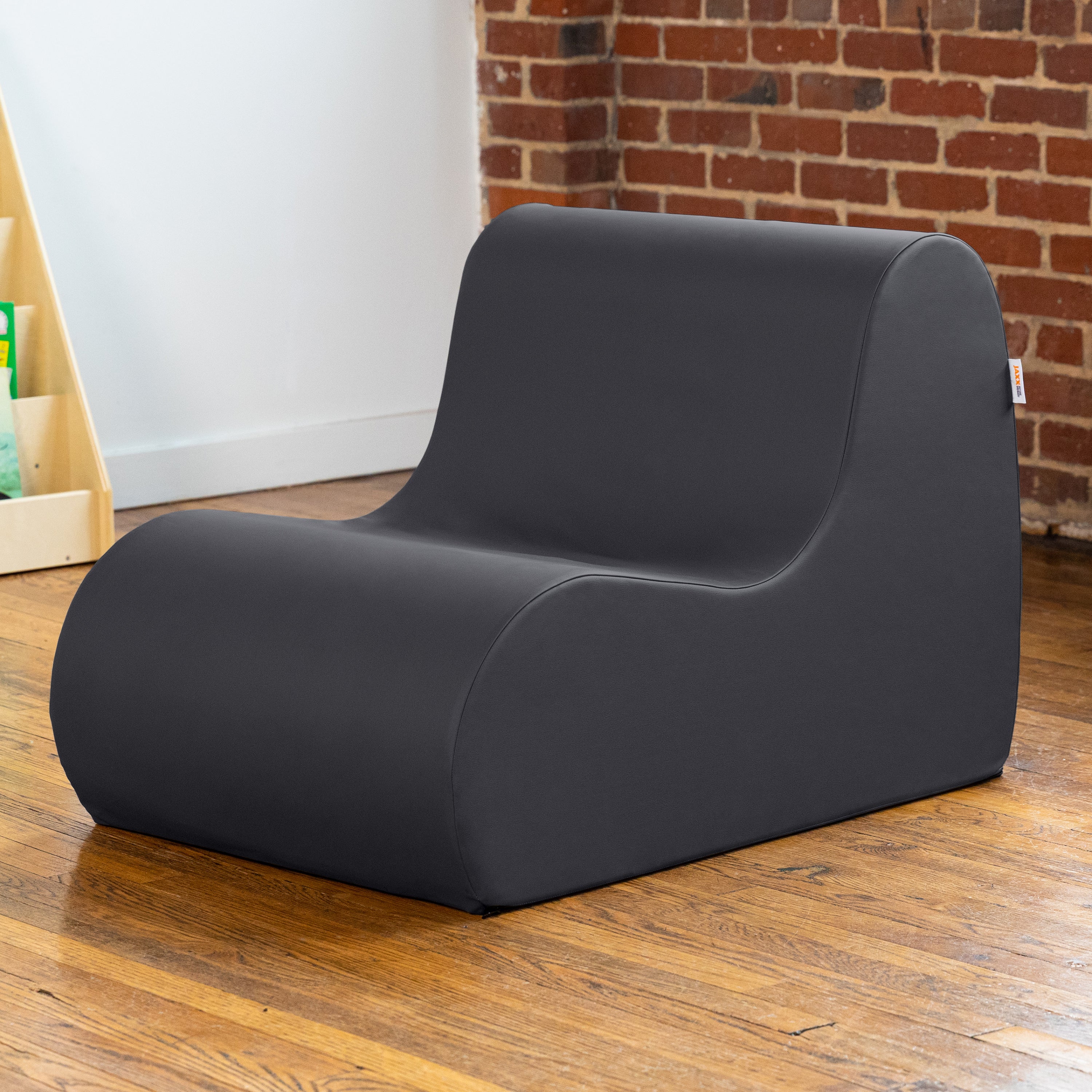 Jaxx Midtown Medium Classroom Soft Foam Chair - Premium Vinyl Cover - Black