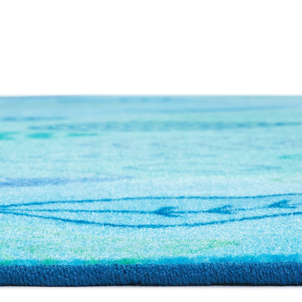 Peaceful Spaces Leaf Rug  - 4ft x 6ft - Rectangle - Blue