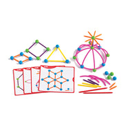 Skeletal Starter Geo Set - 144 Multicolored Pieces - 20 Double-Sided Activity Cards