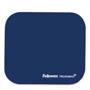 Fellowes Microban Mouse Pad - 8" Height x 9" Width x 0.13" Depth - Blue - Rubber - Wear Resistant, Tear Resistant, Skid Proof - 1 Each