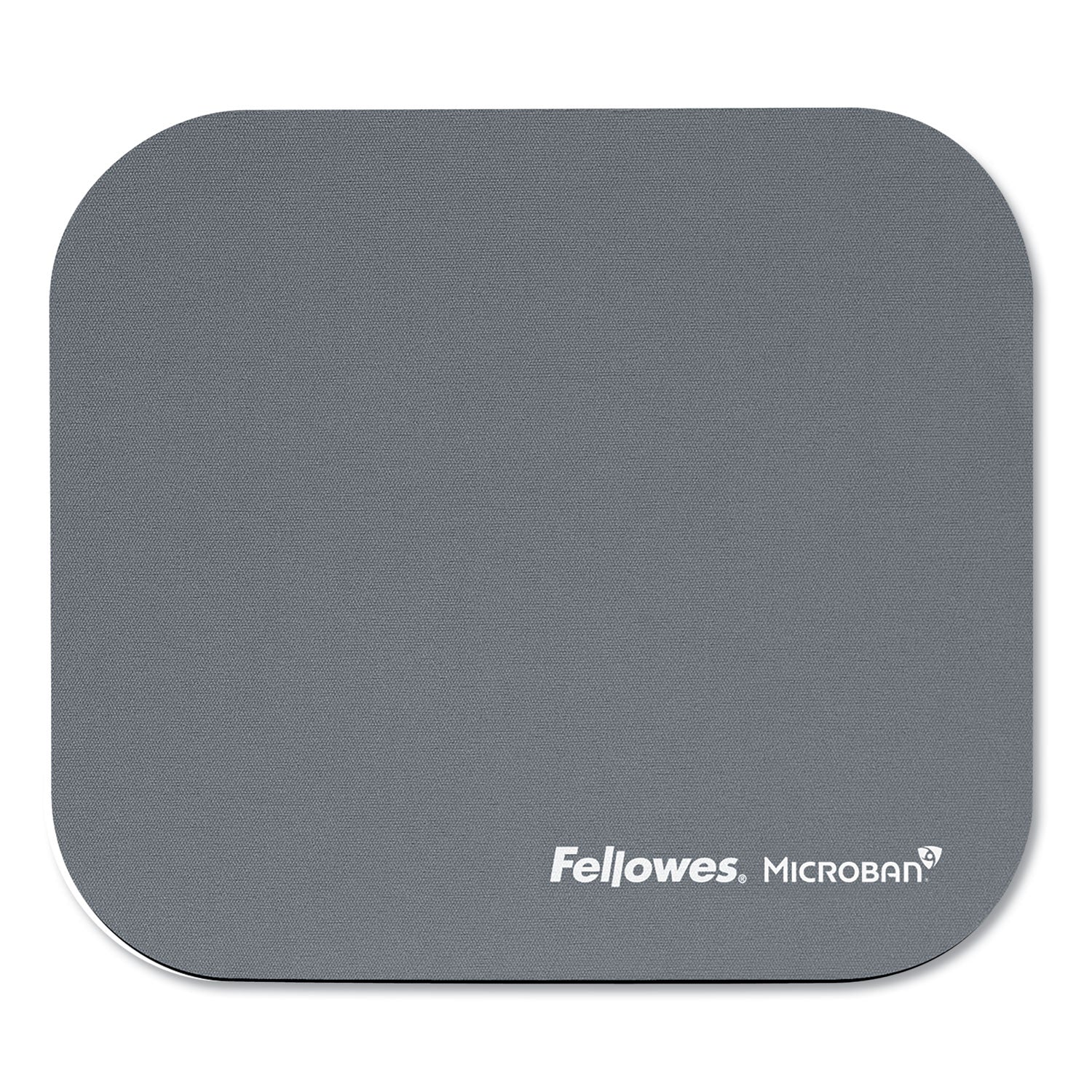 Fellowes Microban Mouse Pad - 8" Height x 9" Width x 0.13" Depth - Graphite - Rubber - Wear Resistant, Tear Resistant, Scratch Resistant, Skid Proof - 1 Each