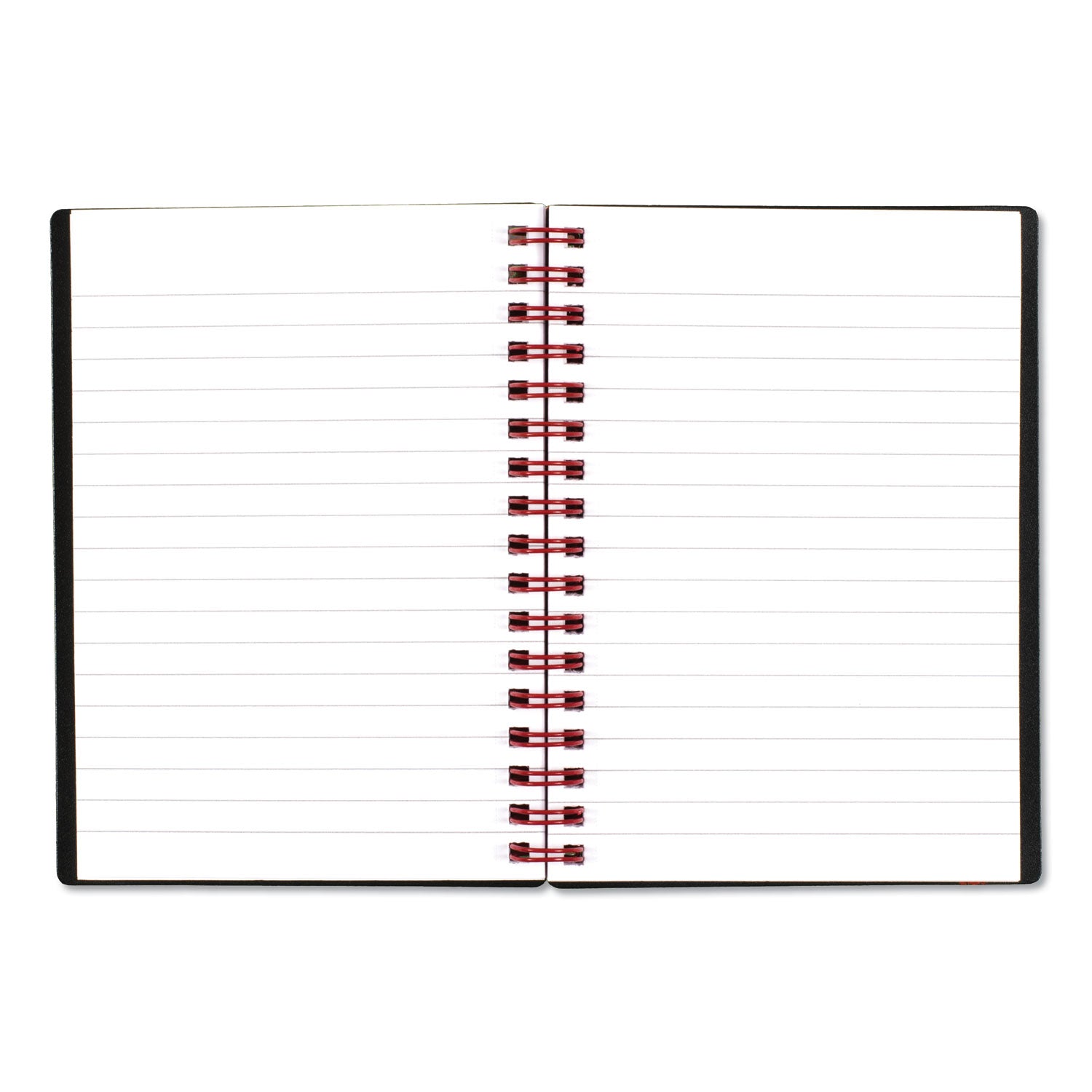Black n' Red Business Notebook - 70 Sheets - Double Wire Spiral - 24 lb Basis Weight - A6 - 4 1/8" x 5 7/8" Sheet Size - White Paper - Red Binding - Black Polypropylene Cover - Perforated, Wipe-clean Cover, Strap - 1 Each