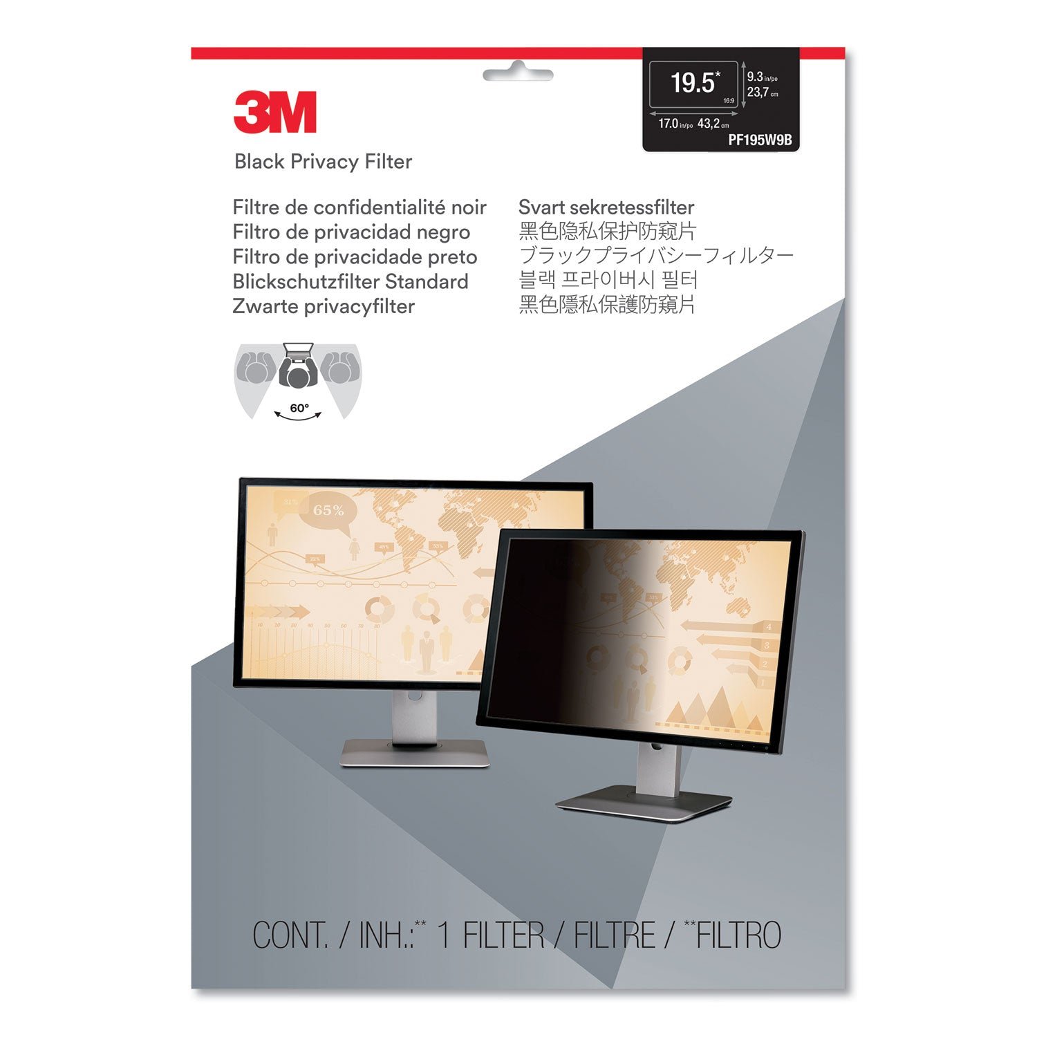 For 19.5" Widescreen LCD Monitor - 16:9 - Scratch Resistant, Fingerprint Resistant, Dust Resistant - Anti-glare - 1 Each
