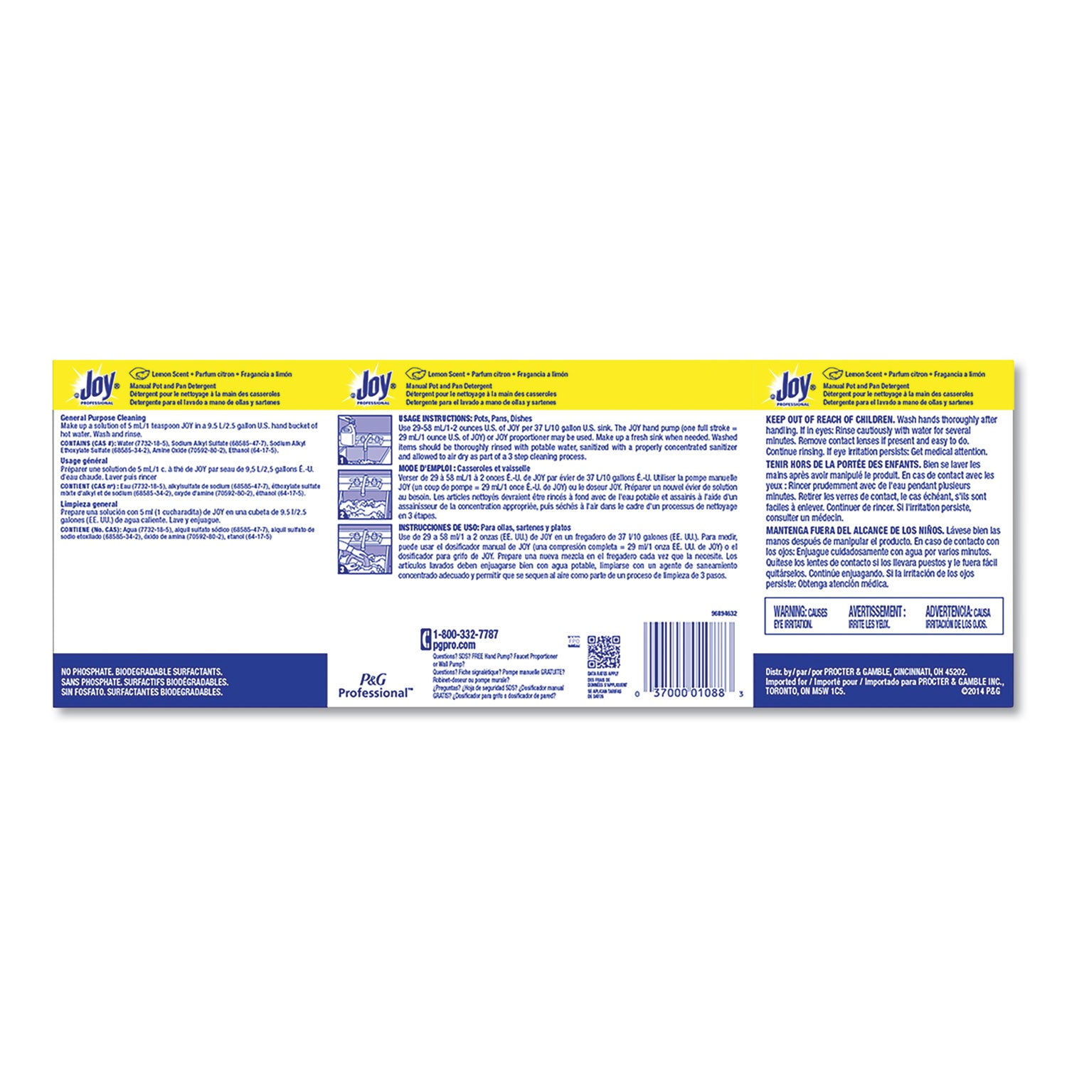 Dishwashing Liquid, Lemon Scent, 1 gal Bottle, 4/Carton