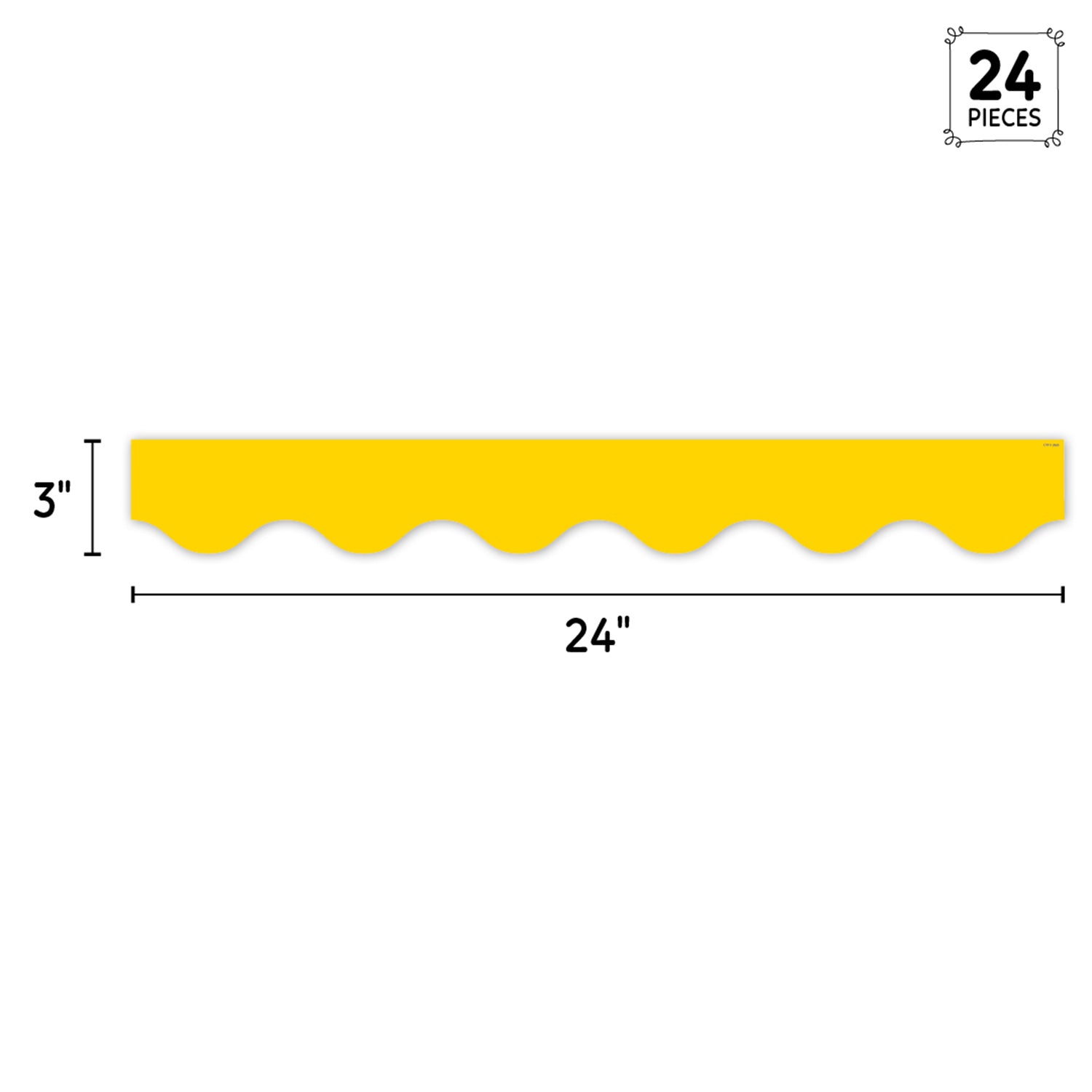 Core Decor Yellow Wavy EZ Border, Bulletin Board Border, 48 Feet