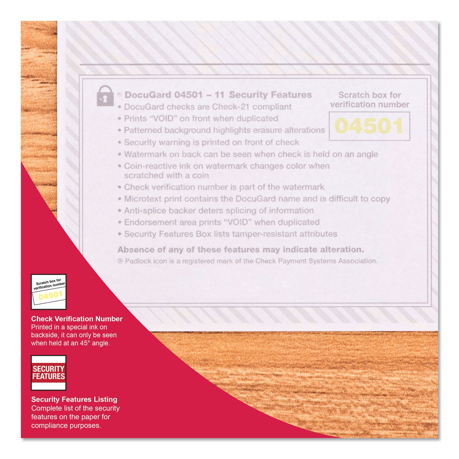 DocuGard Security Business Checks - Letter - 8 1/2" x 11" - 24 lb Basis Weight - Erasure Protection, Watermarked - Marble Green - 500 / Ream