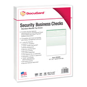 DocuGard Security Business Checks - Letter - 8 1/2" x 11" - 24 lb Basis Weight - Erasure Protection, Watermarked - Marble Green - 500 / Ream