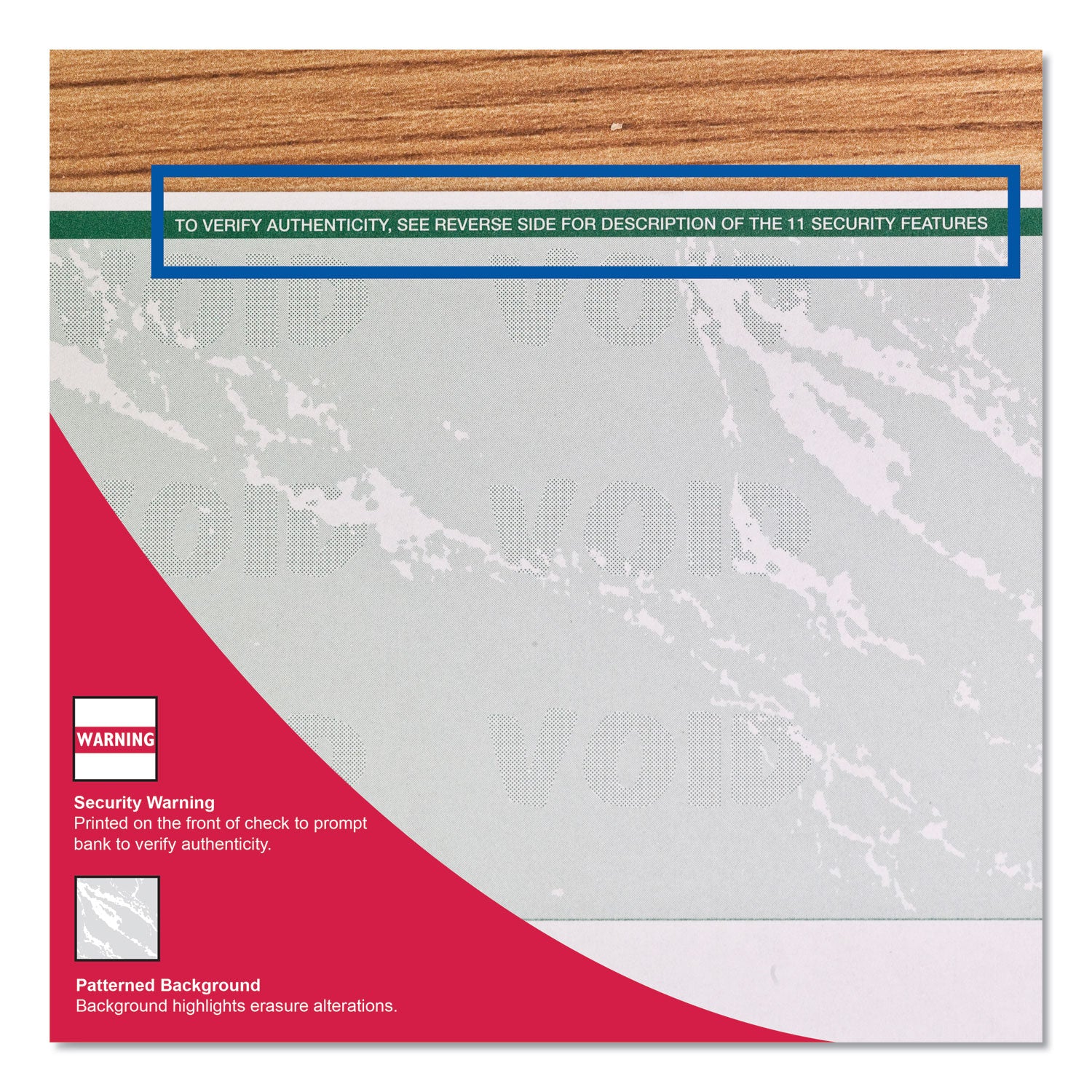 DocuGard Security Business Checks - Letter - 8 1/2" x 11" - 24 lb Basis Weight - Erasure Protection, Watermarked - Marble Green - 500 / Ream