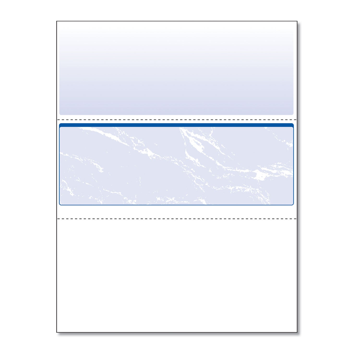 DocuGard Security Business Checks - Letter - 8 1/2" x 11" - 24 lb Basis Weight - Smooth - Watermarked, Pantograph, Coin-reactive Ink, Microtext Printing, Security Features Listing, Perforated, Security Warning, Patterned - Marble Blue - 500 / Ream