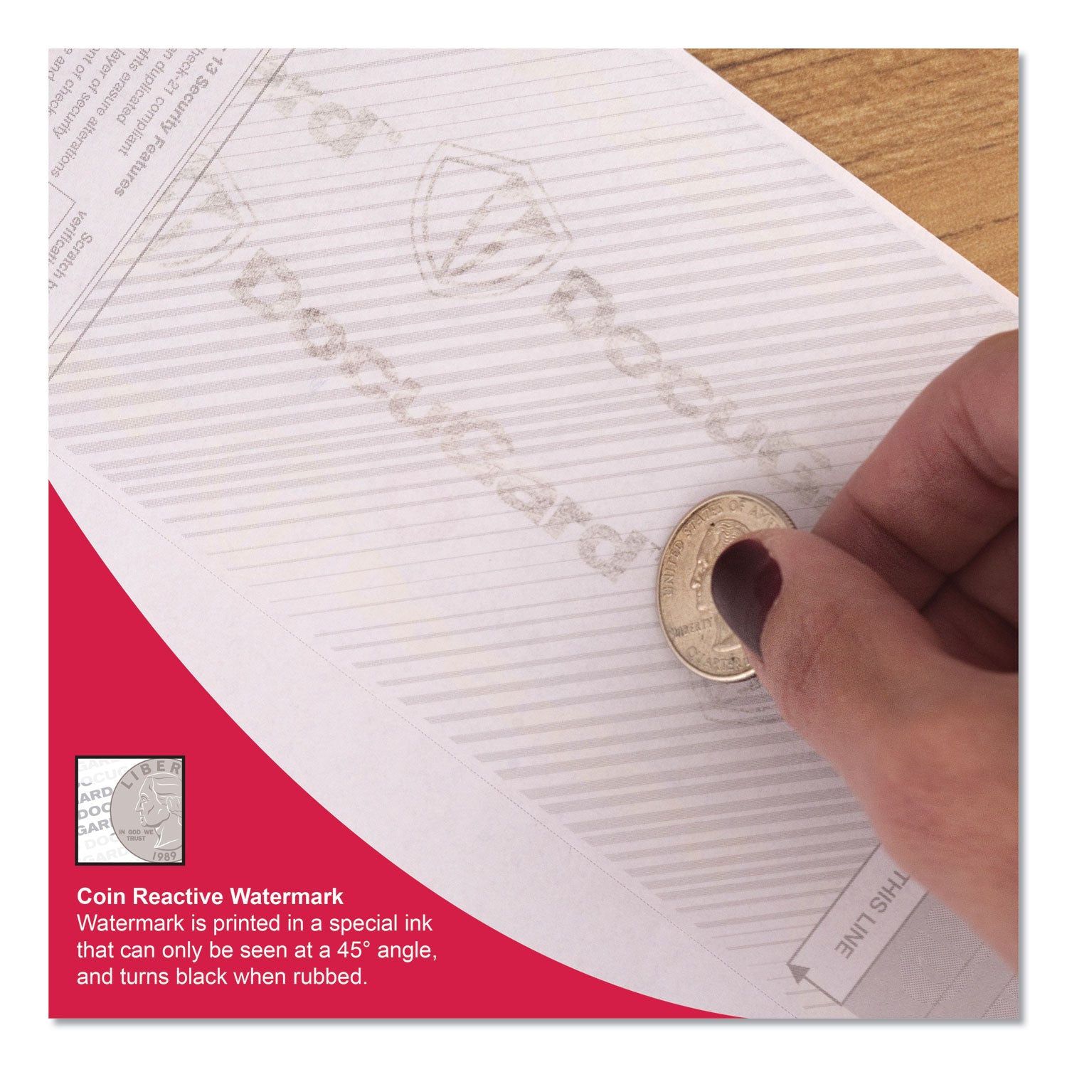 DocuGard Security Business Checks, Letter Size 8.5" x 11", 24 lb, Smooth, Erasure Protection, Watermarked, Marble Blue, 500 Sheets per Ream
