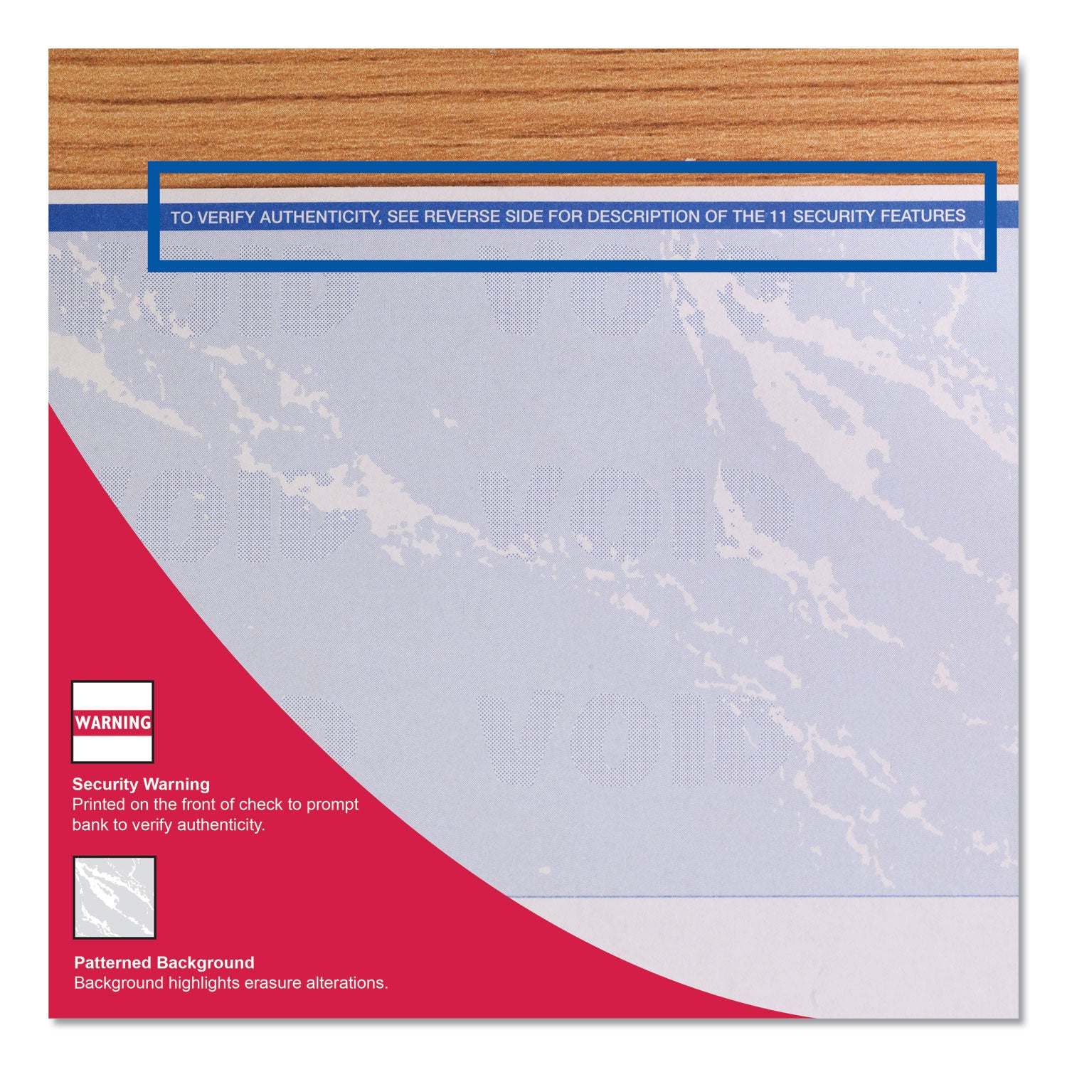 DocuGard Security Business Checks - Letter - 8 1/2" x 11" - 24 lb Basis Weight - Smooth - Watermarked, Pantograph, Coin-reactive Ink, Microtext Printing, Security Features Listing, Perforated, Security Warning, Patterned - Marble Blue - 500 / Ream